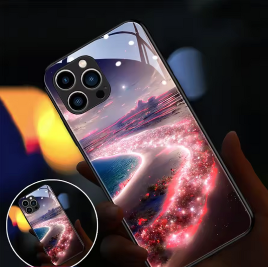 Glitzernder Strand bei Sonnenuntergang – Ein magisches Highlight für dein iPhone