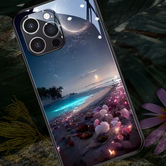 Blütenstrand im Mondschein – Magie für dein Smartphone