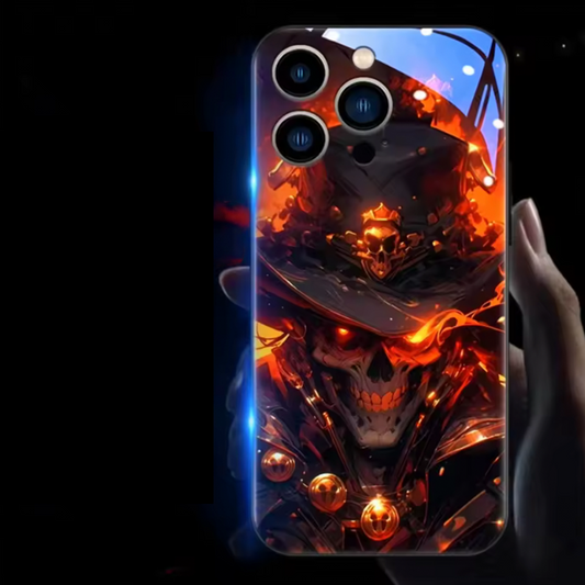 Flammender Totenkopf im Gothic-Stil – Mystik und Kraft für dein iPhone